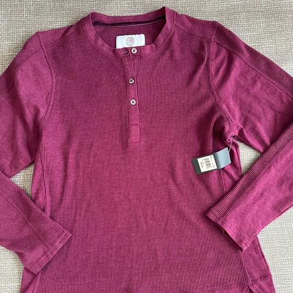 44° North Women’s Waffle Knit Henley Long Sleeve Top Size L Purple NWT - Picture 3 of 13